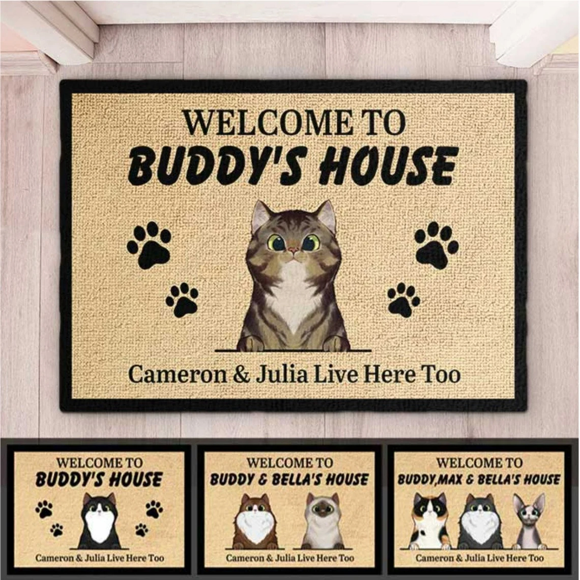 Welcome To Custom Name House Doormat Custom Pet Photo Doormat Personalized Doormat Housewarming Gift Pet Lover Gift New Home Closing Gift